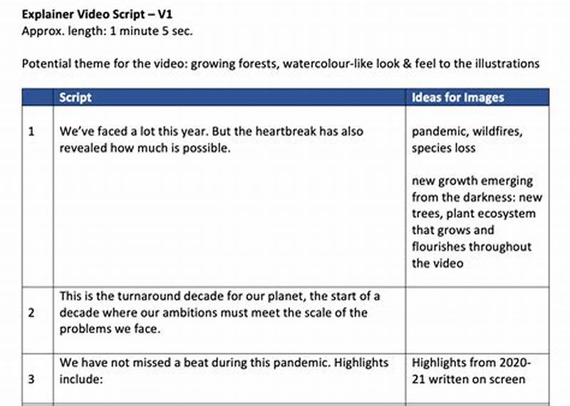 Explainer Video Script Template
