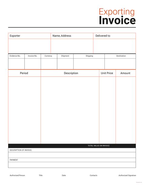 Export Commercial Invoice Template