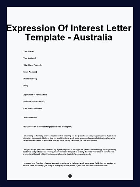 Expression Of Interest Letter Template