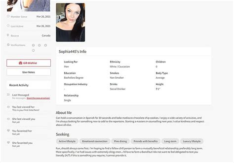 Eye Catching Profile Sugar Baby Bio Template