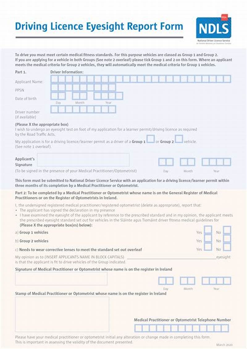 Eye Test Form For Driving License