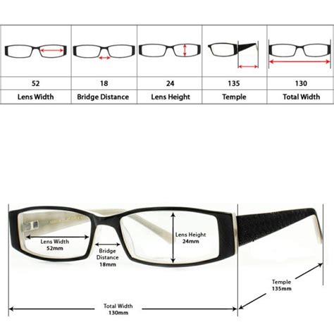 Eyeglasses Size Chart