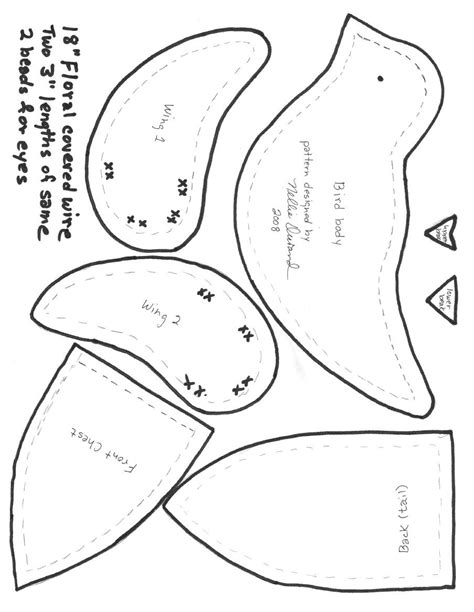 Fabric Bird Template