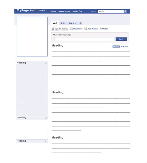 Facebook Template Blank