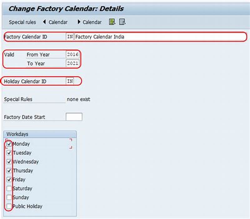 Factory Calendar In Sap Tcode