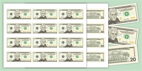Fake 20 Dollar Bill Printable