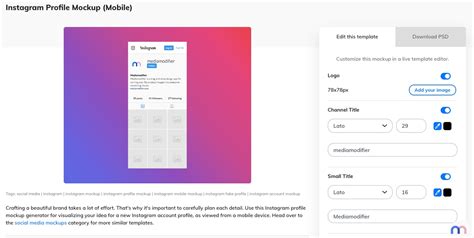 Fake Instagram Account Template