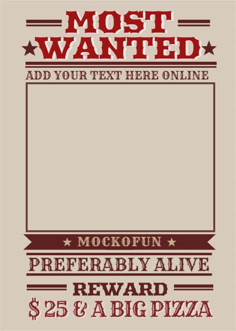 Fake Wanted Poster Template