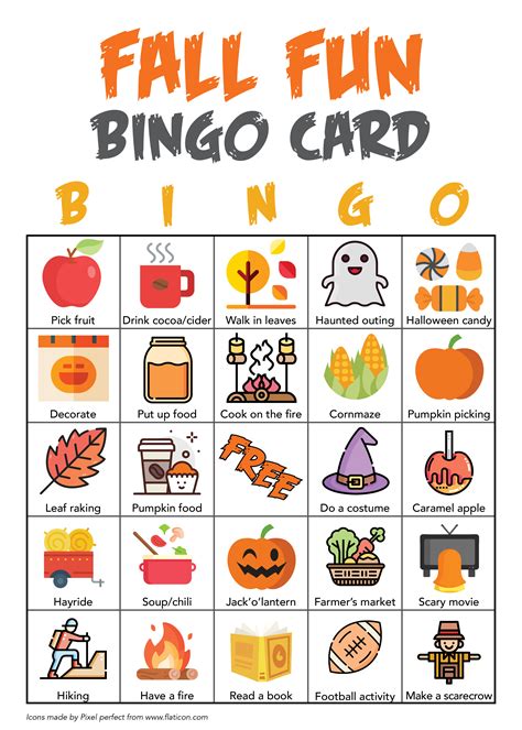 Fall Bingo Game Printables