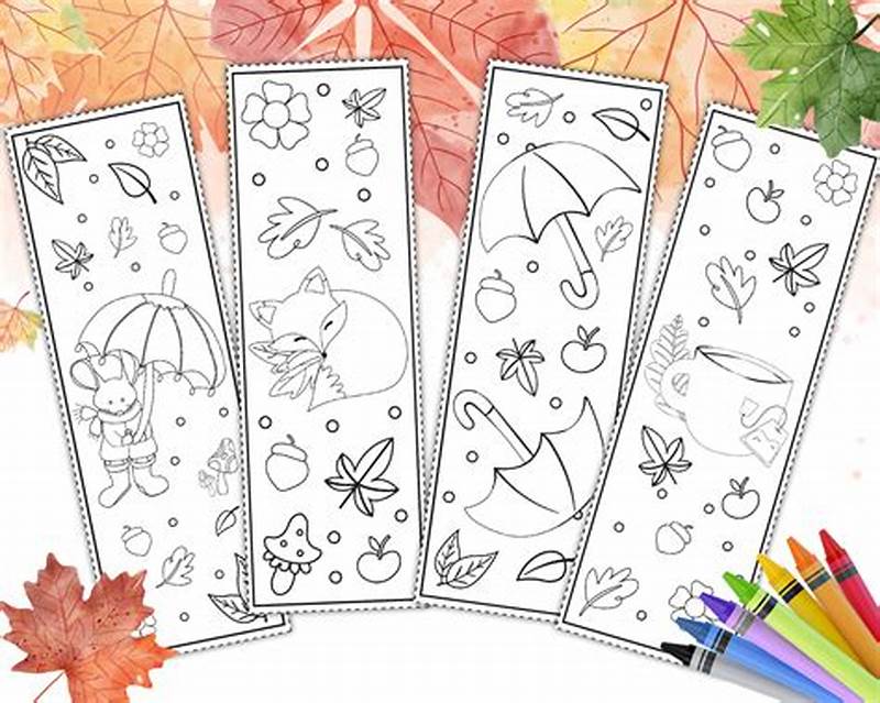 Fall Coloring Bookmarks