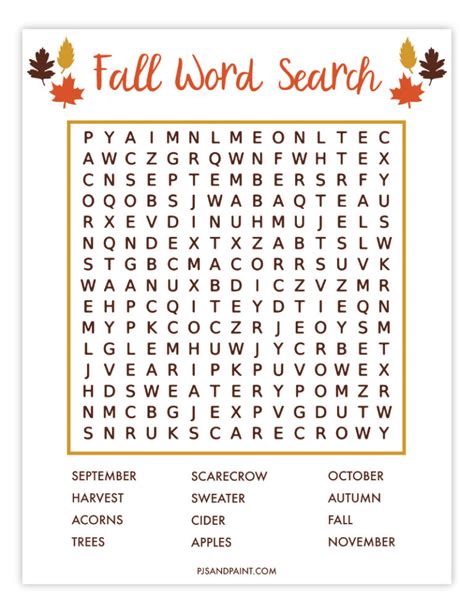 Fall Games Printable