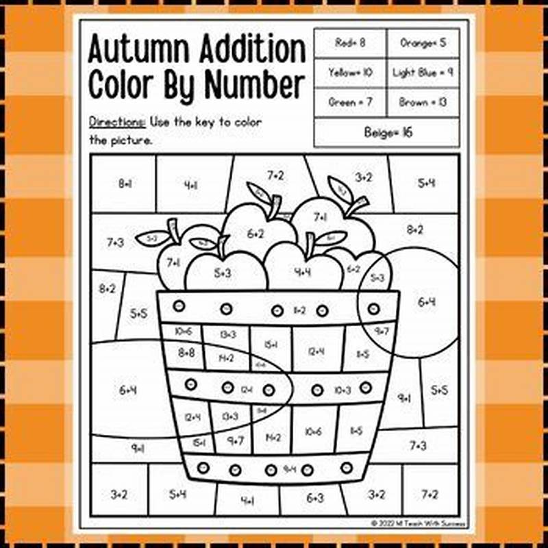 Fall Math Coloring Sheets
