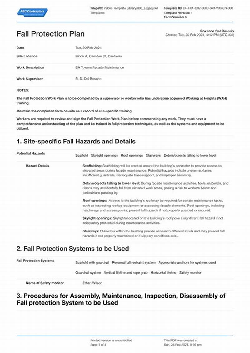 Fall Protection Program Template