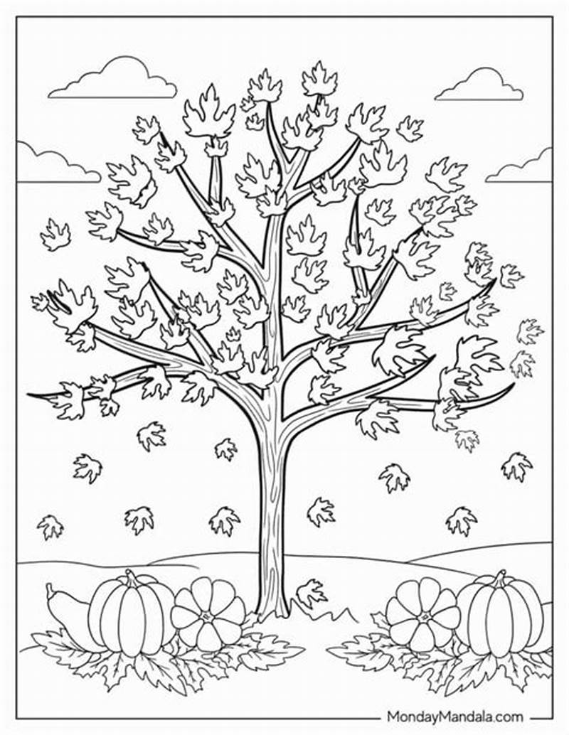 Fall Tree Coloring Pages Printable