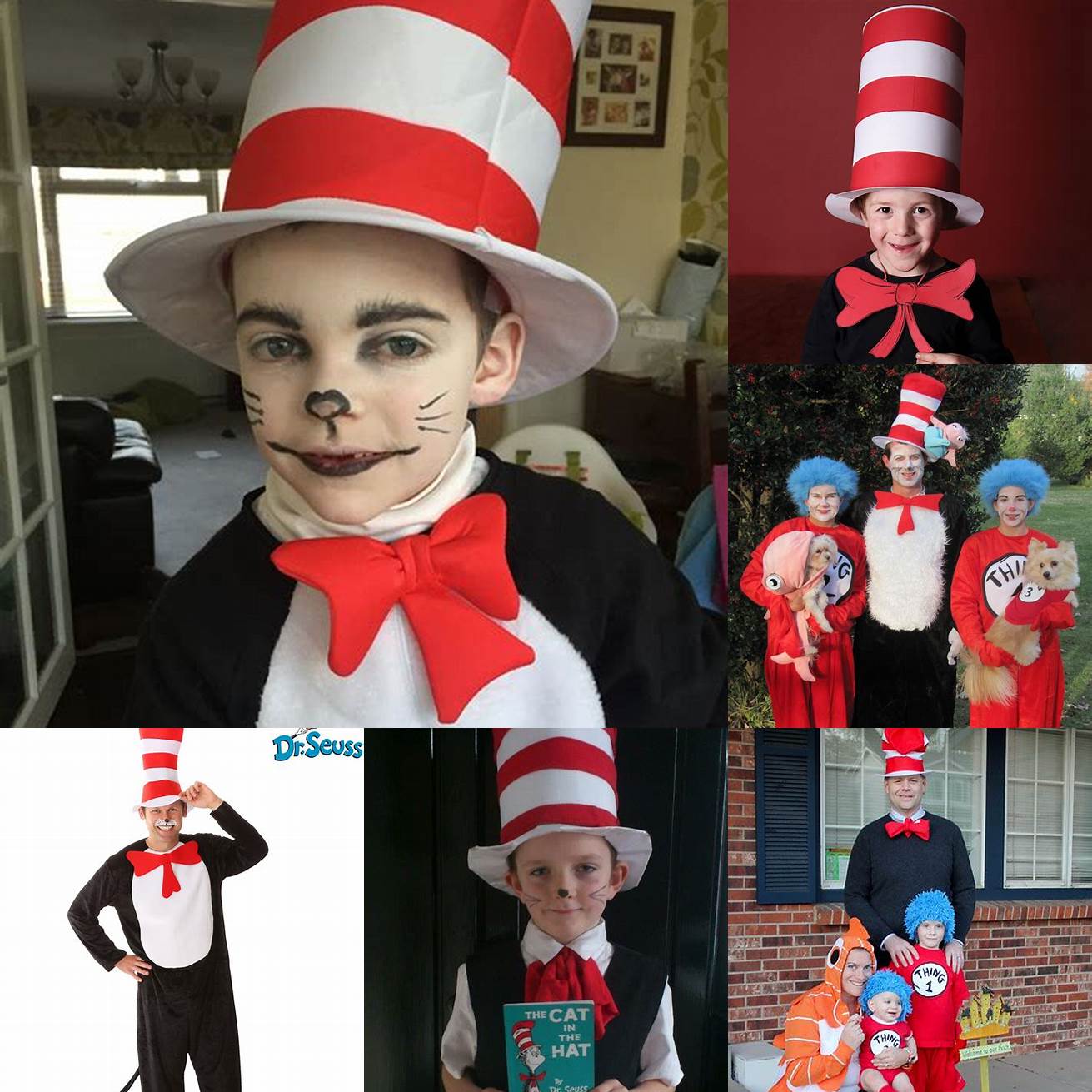 Family costume with the entire Cat in the Hat crew