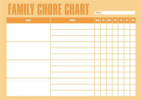 Family Chore Chart Free Printable