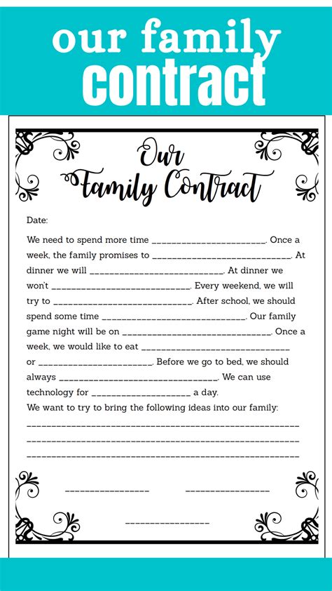 Family Contract Template