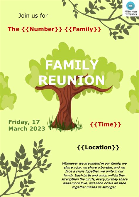 Family Reunion Flyer Template