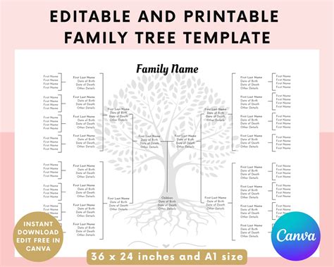 Family Tree Template Free Printable