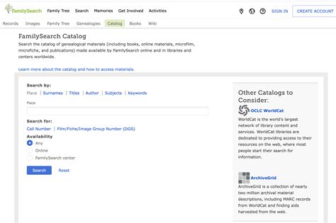 Familysearch Library Catalog