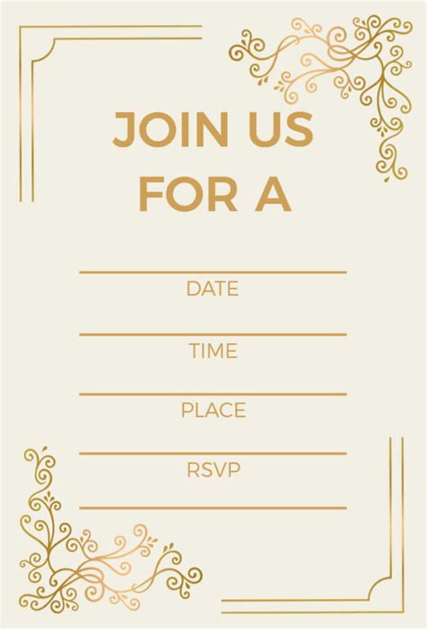 Fancy Blank Invitation Templates