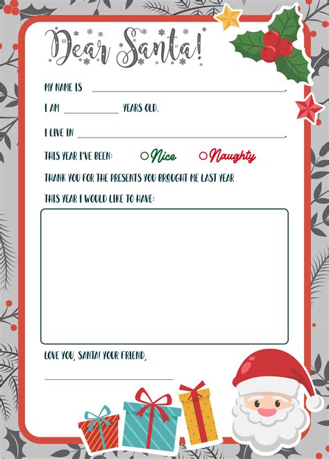 Father Christmas Letter Template Printable