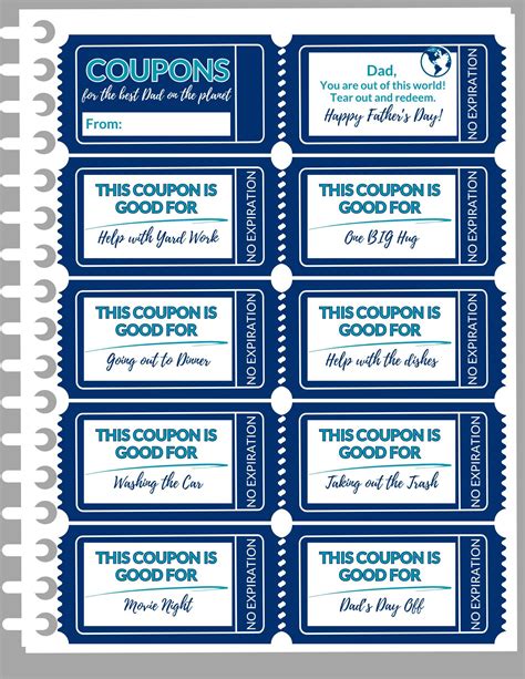 Fathers Day Coupons Printable