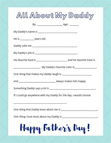 Fathers Day Interview Printable