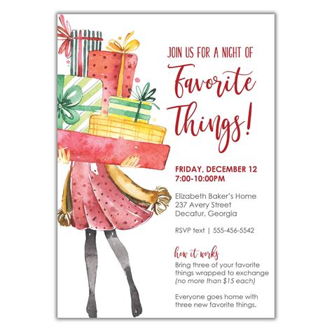 Favorite Things Party Invitation Template Free