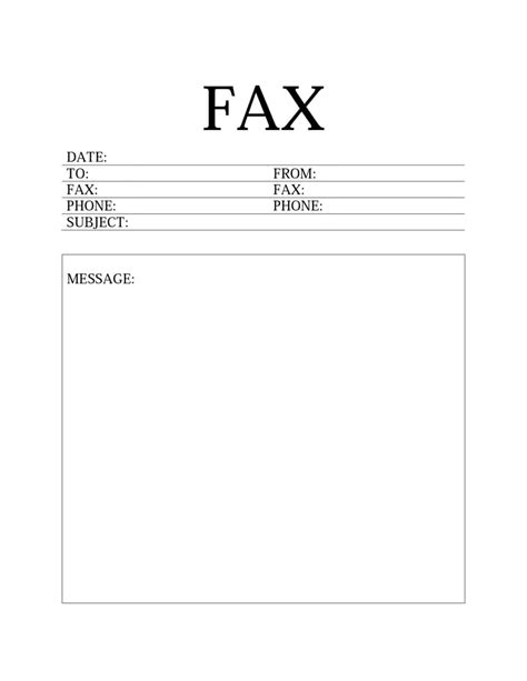 Fax Cover Sheet Template Word Free Download