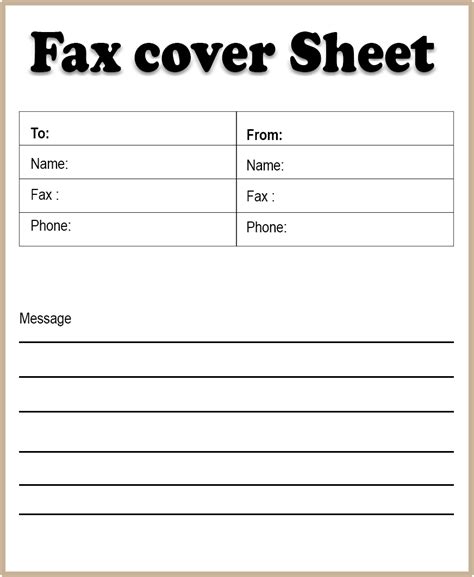 Fax Cover Sheets Printable