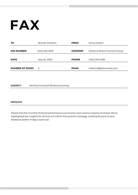 Fax Page Template