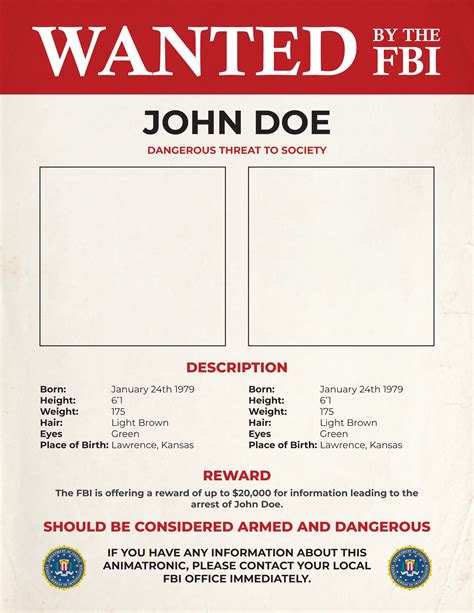Fbi Most Wanted Poster Template