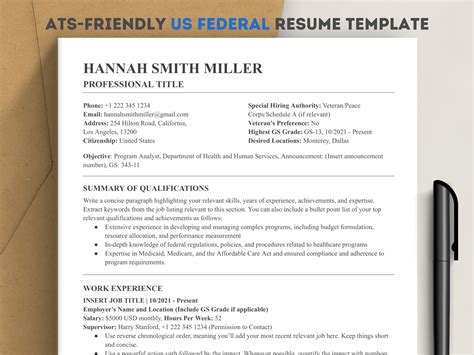 Federal Resume Template Usajobs
