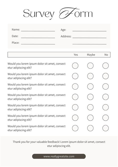 Feedback Survey Template