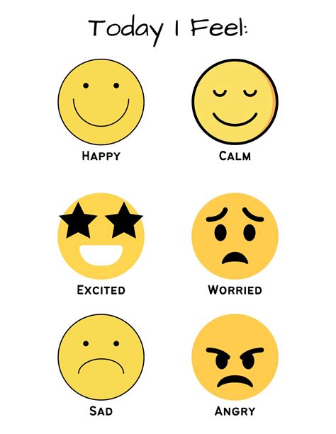 Feelings Chart For Preschoolers