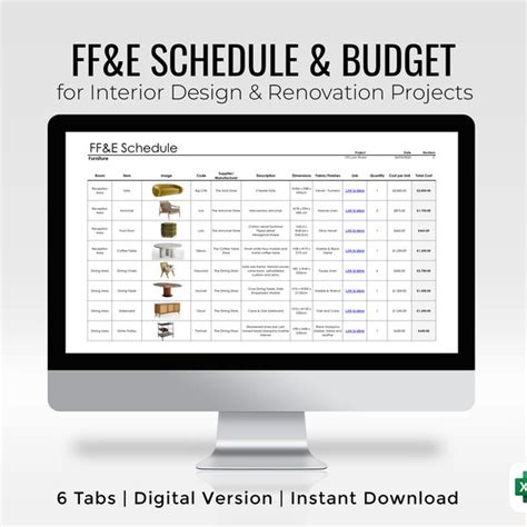 Ff E Schedule Template