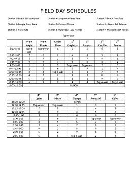 Field Day Schedule Template