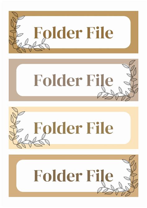 File Folder Templates