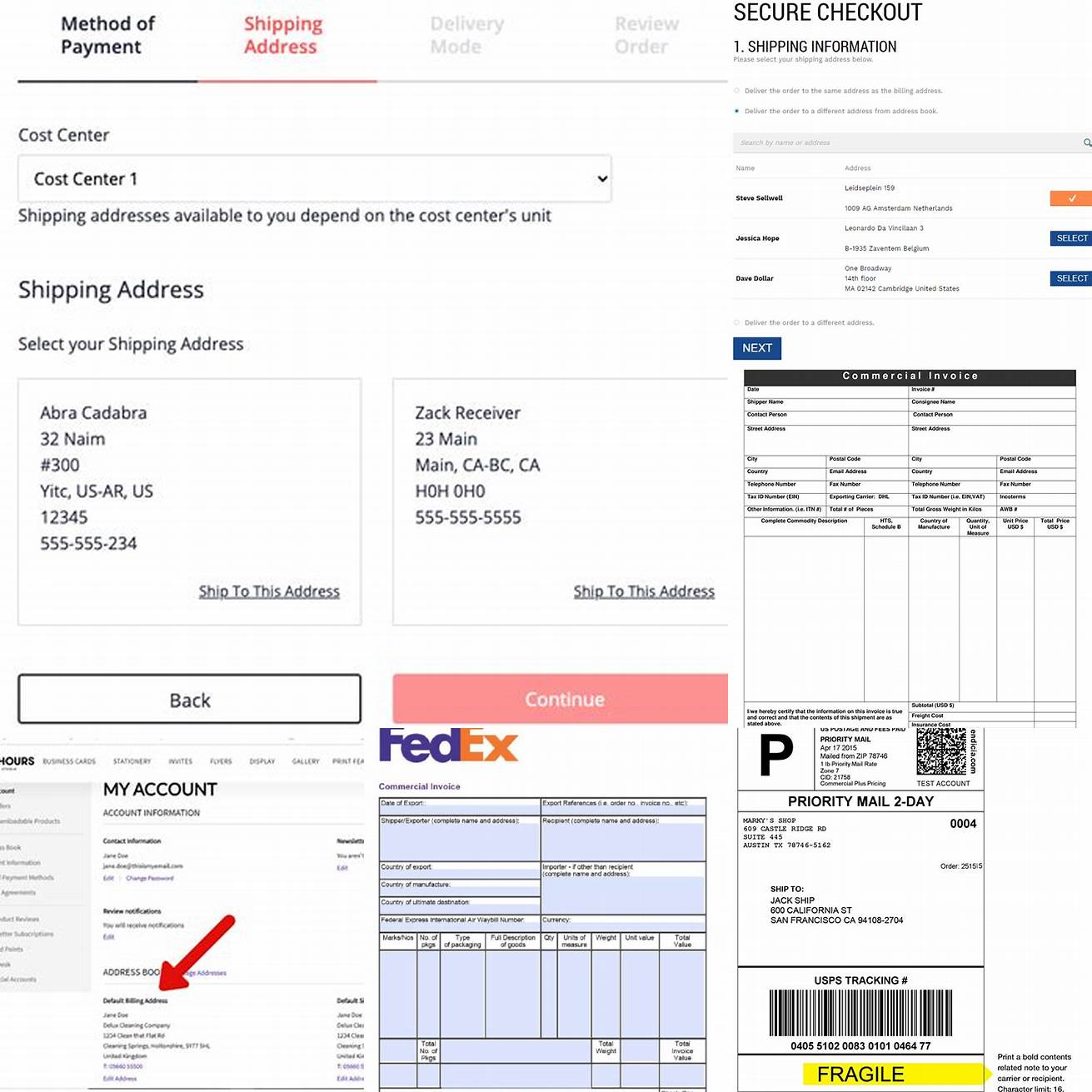 Fill in your shipping and billing information