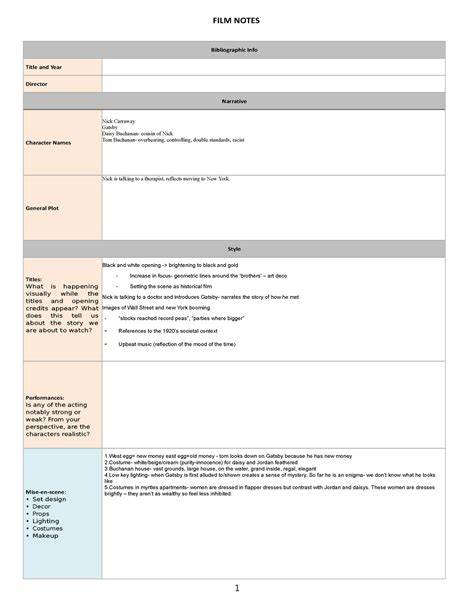 Film Notes