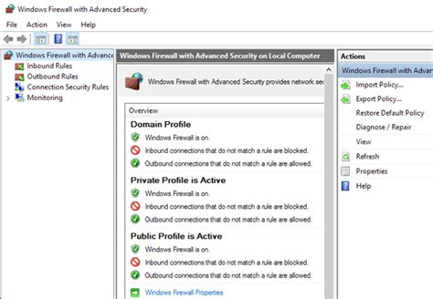 Firewall and Security settings