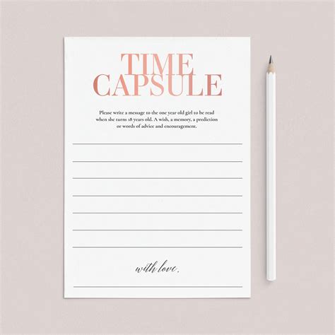 First Birthday Time Capsule Printable