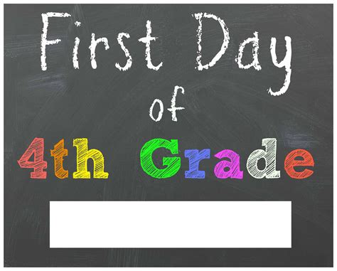 First Day Of 4th Grade Sign Free Printable