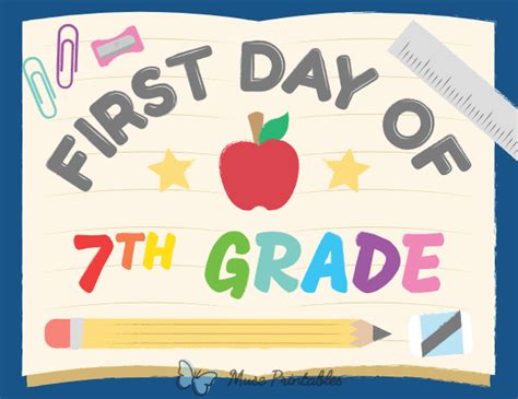 First Day Of 7th Grade Printable
