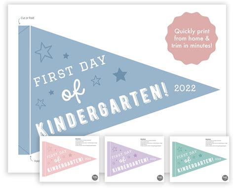 First Day Of Kindergarten Flag Printable