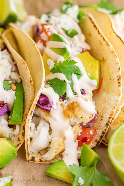 Fish Tacos with White Sauce