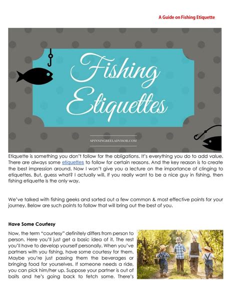 Fishing Etiquette