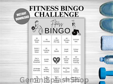 Fitness Bingo Printable