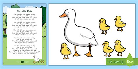 Five Little Ducks Printable